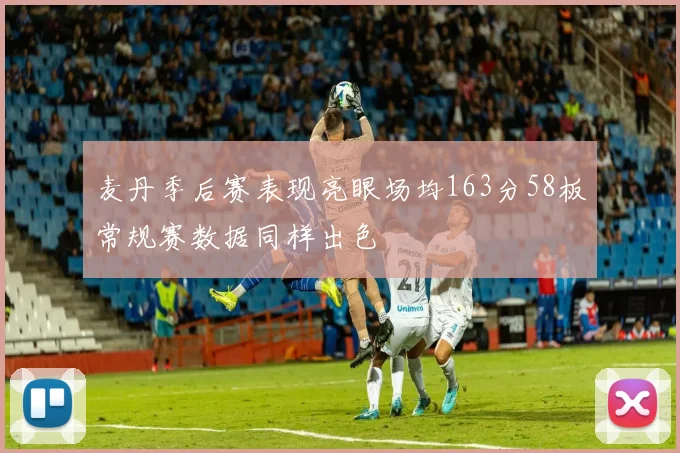 麦丹季后赛表现亮眼场均163分58板常规赛数据同样出色